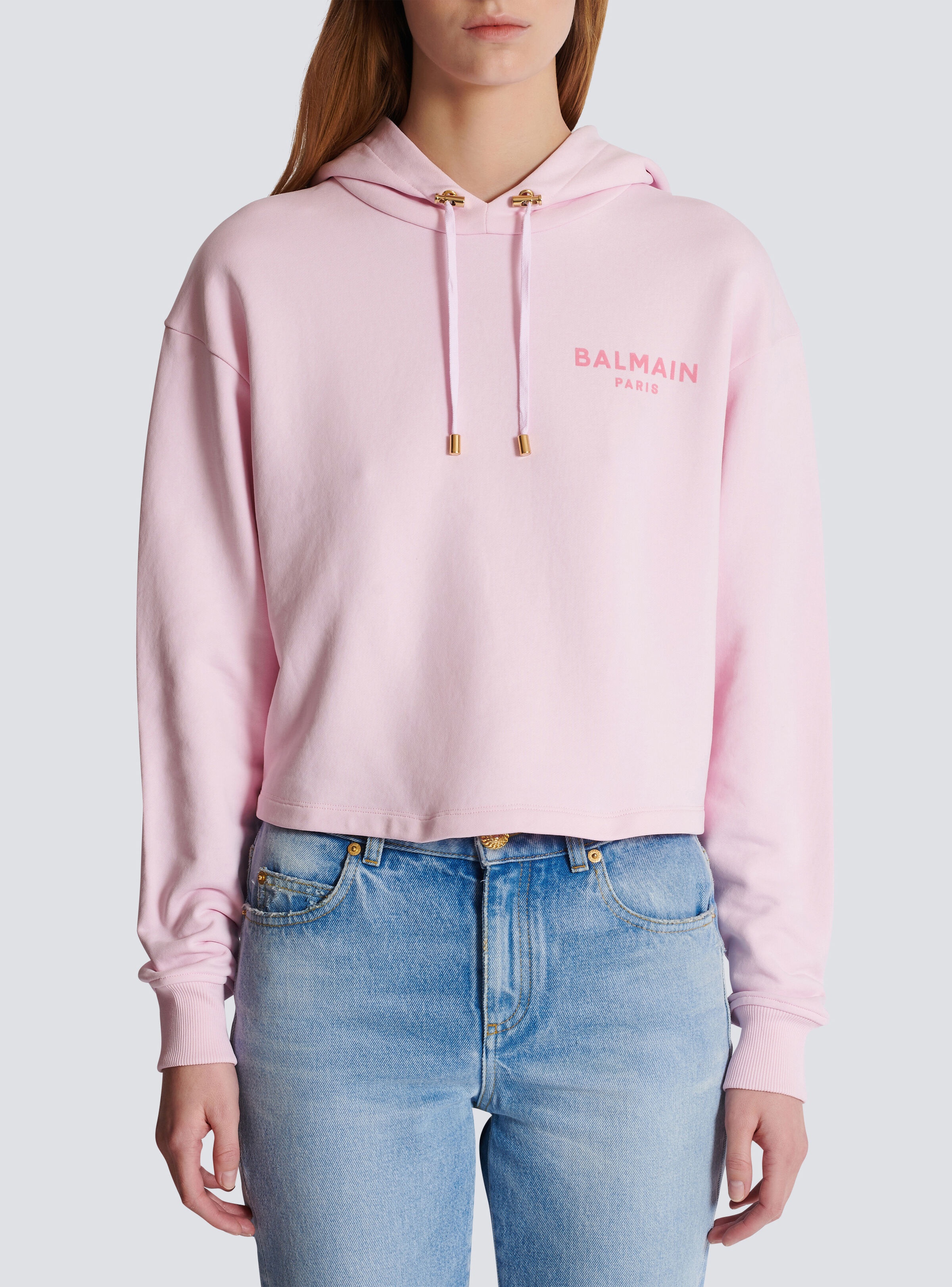 Flocked Balmain Paris hoodie - 5