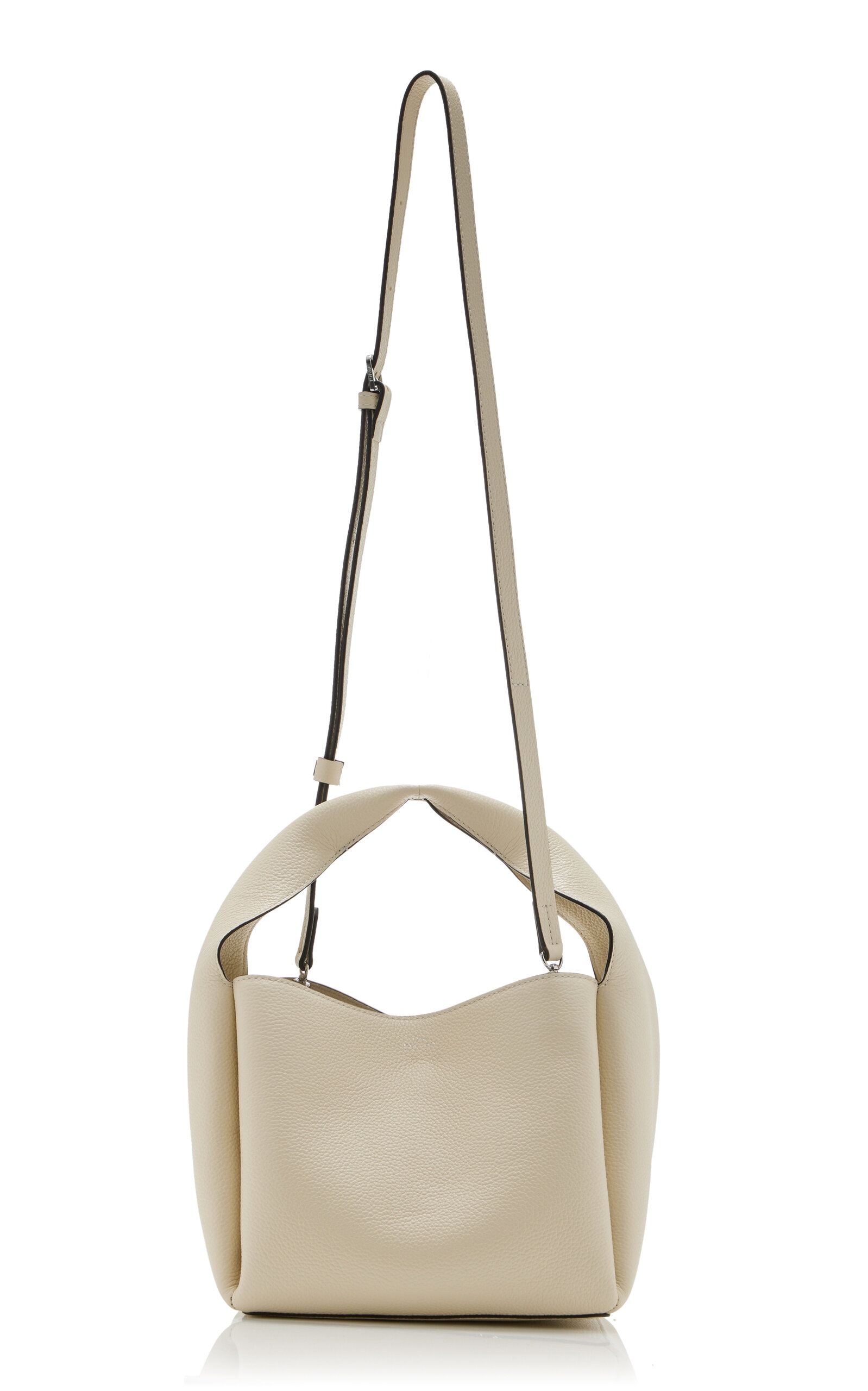 Leather Bucket Bag white - 4