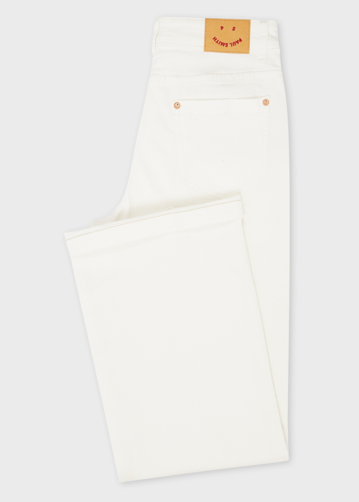 Women's Cream Wide Leg Jeans - 2