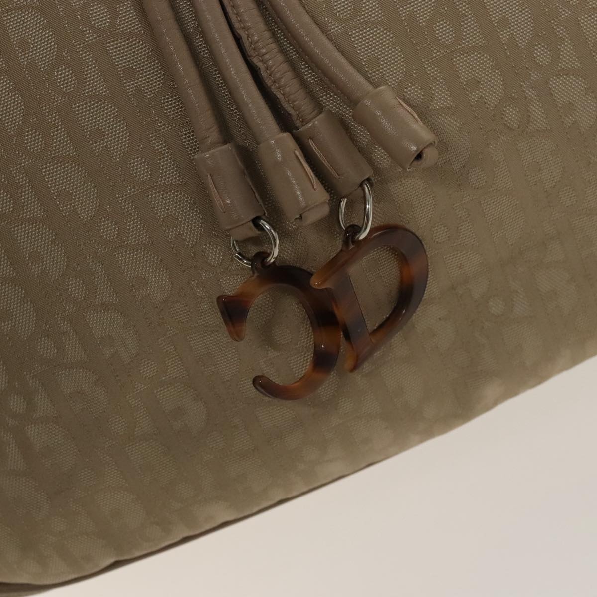 DIOR Trotter Canvas Tote Bag Beige Silver - 10