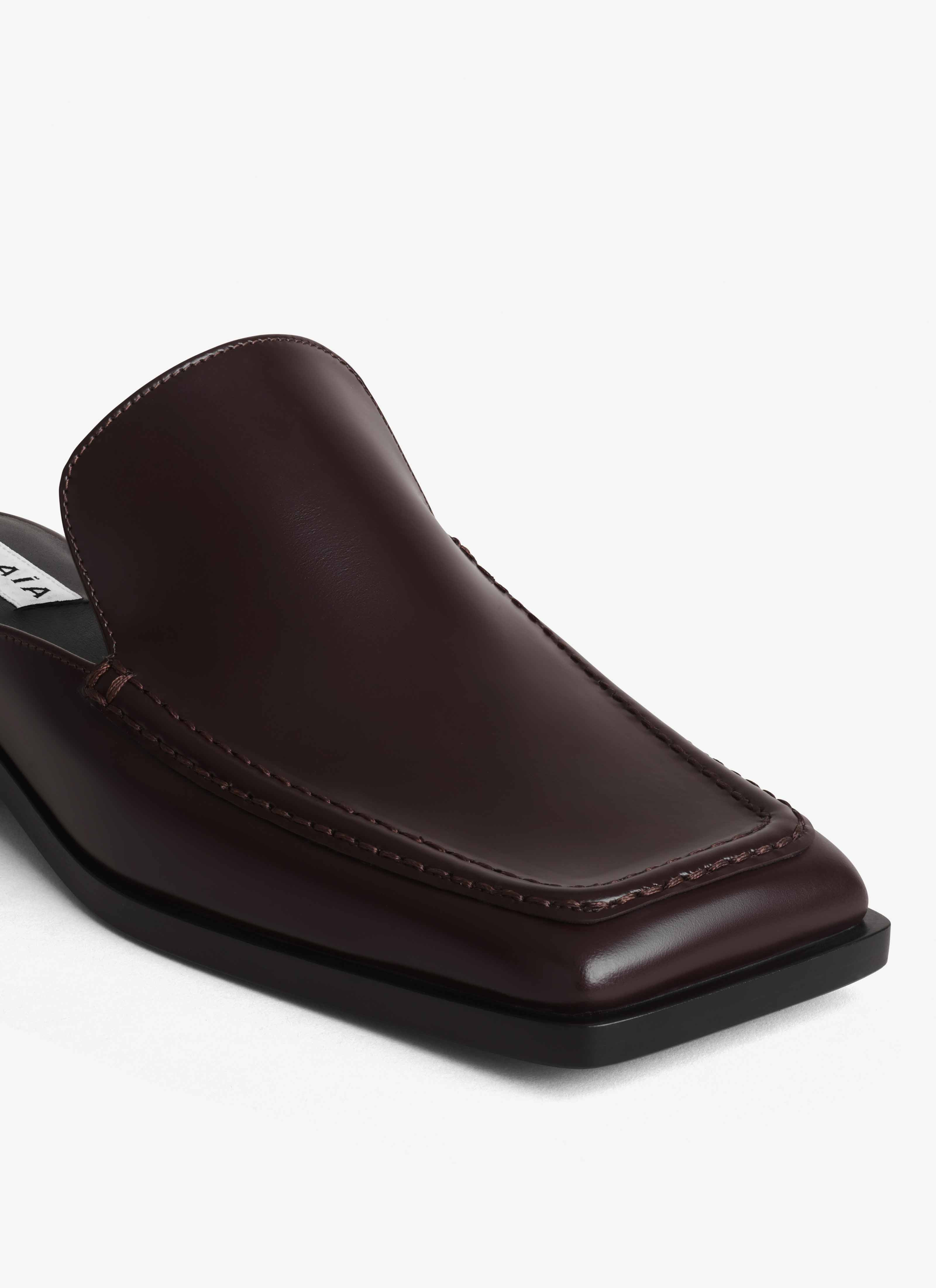 SQUARE LOAFER MULES IN CALFSKIN - 4