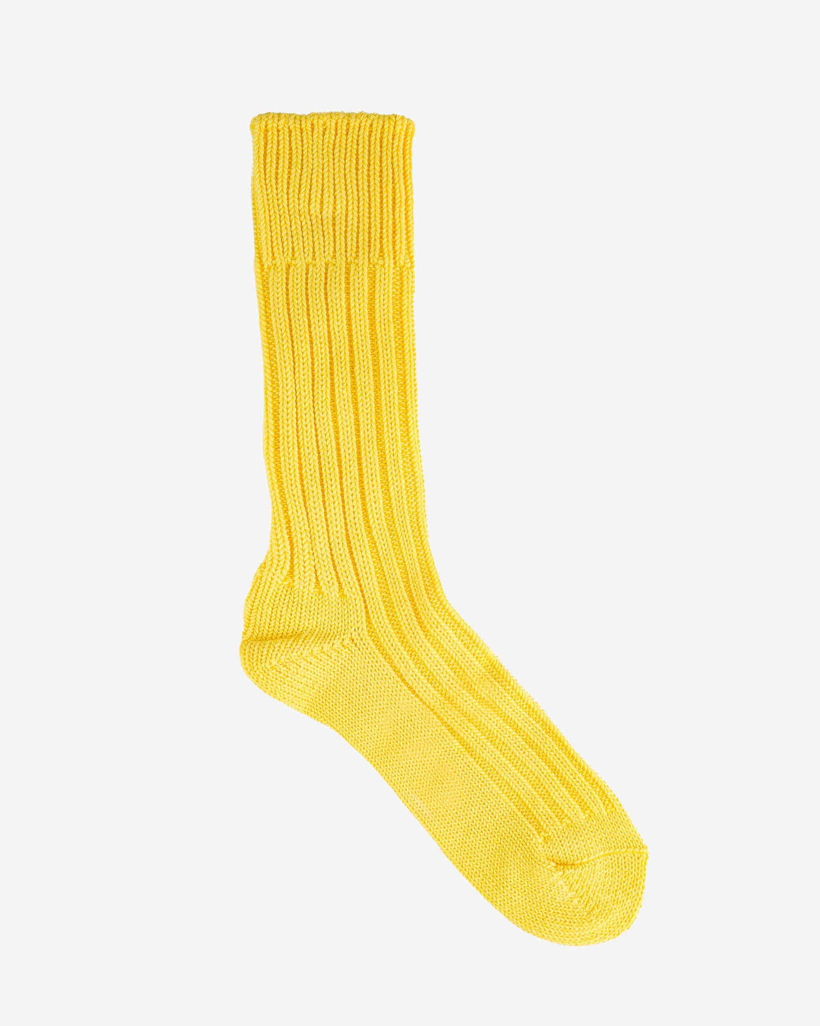 DEC-CAS-N-YEL Decka Cased Heavyweight Plain Socks - Neon Yellow - 3