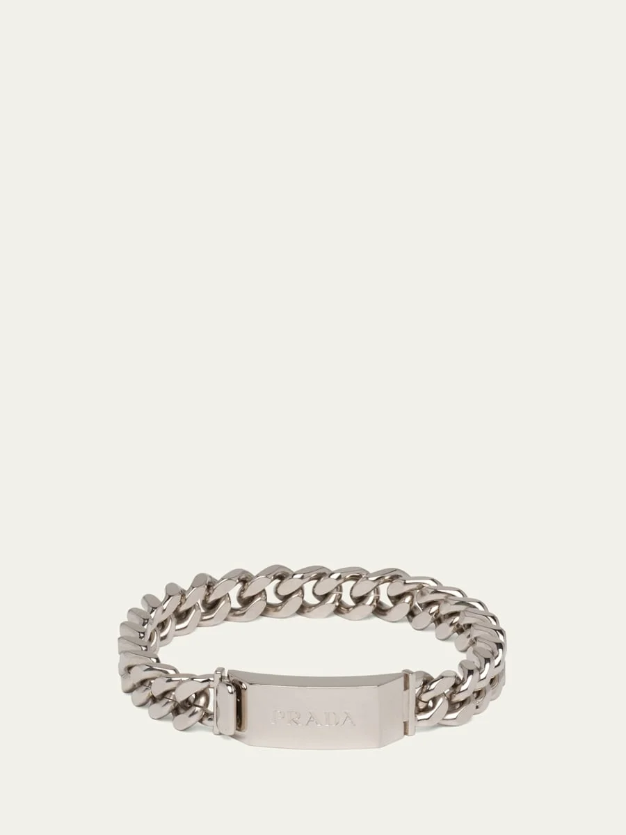 Men's Sterling Silver Chain Bracelet - 1