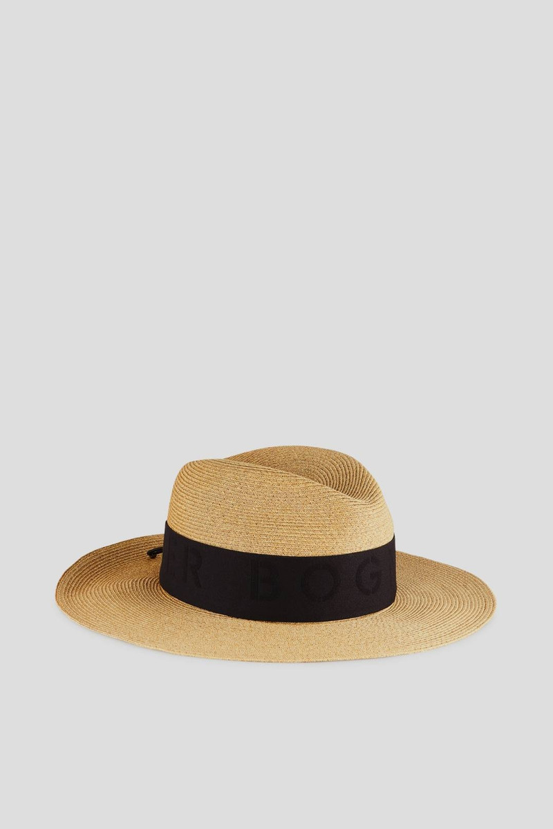 STEWART STRAW HAT IN BEIGE/BLACK 1