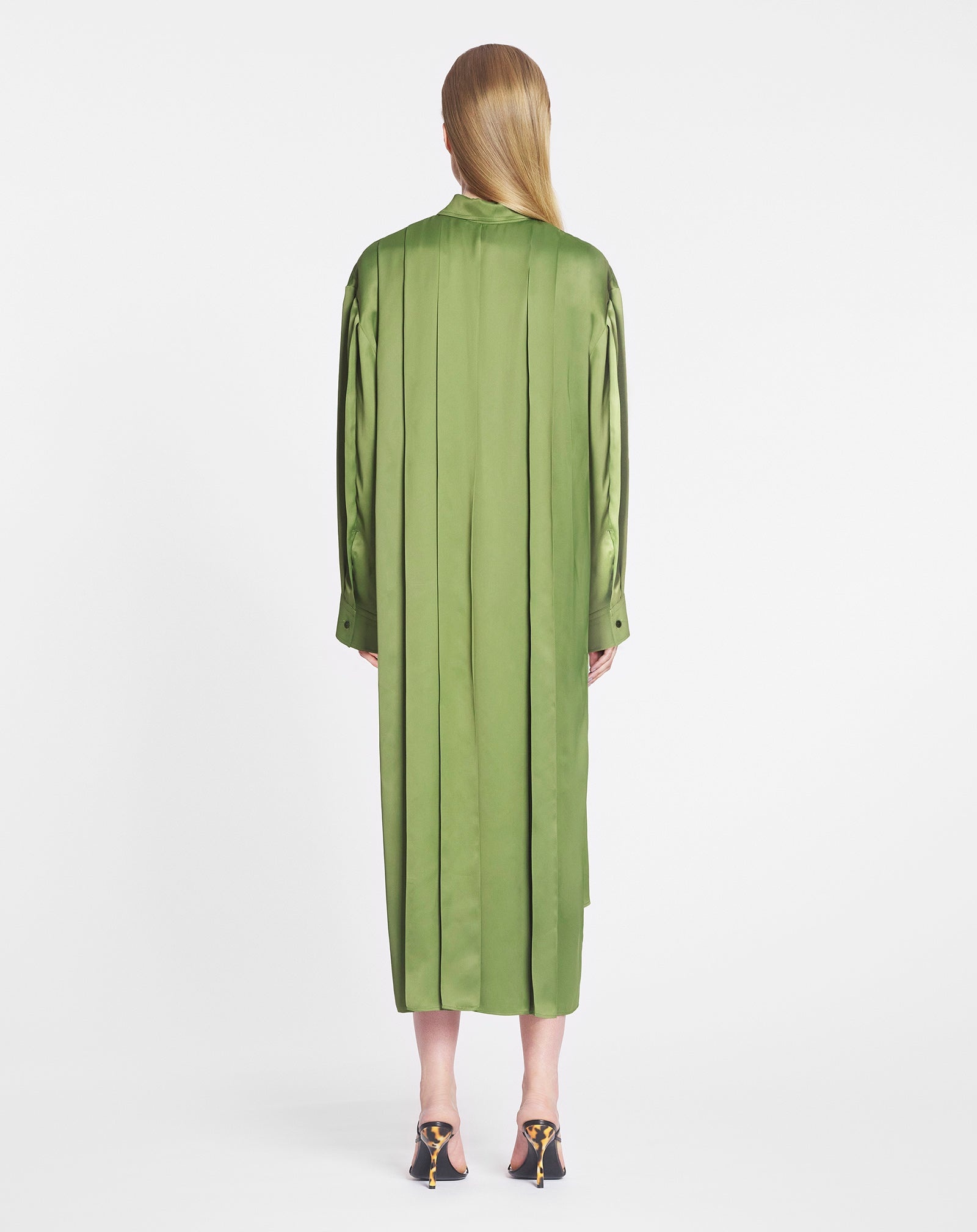 SHIRT DRESS WITH PLEATS - 4