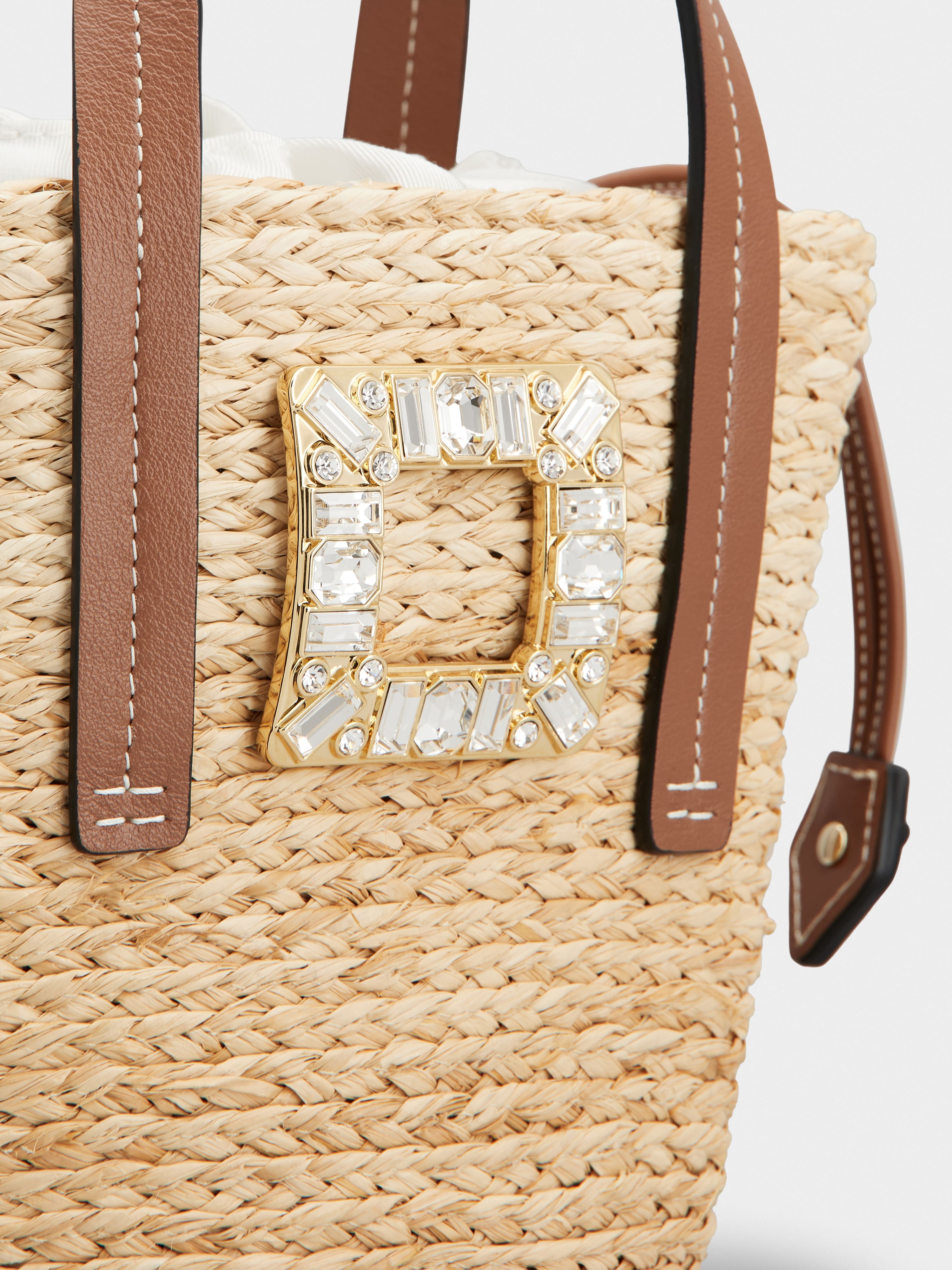 Viv' Skate Bucket Bag in raffia - 7