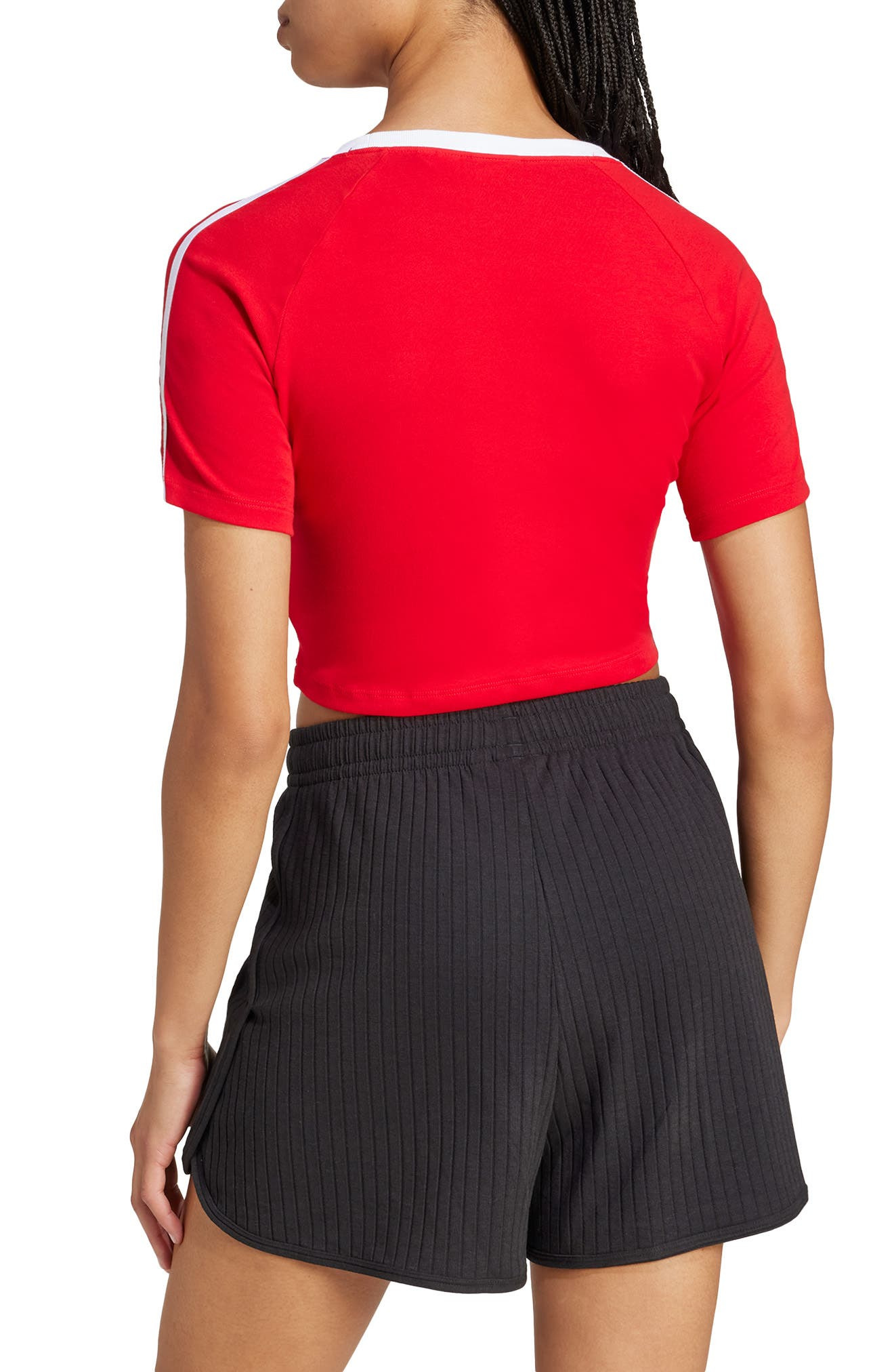 adidas 3-Stripes Baby Tee in Better Scarlet/White at Nordstrom - 2