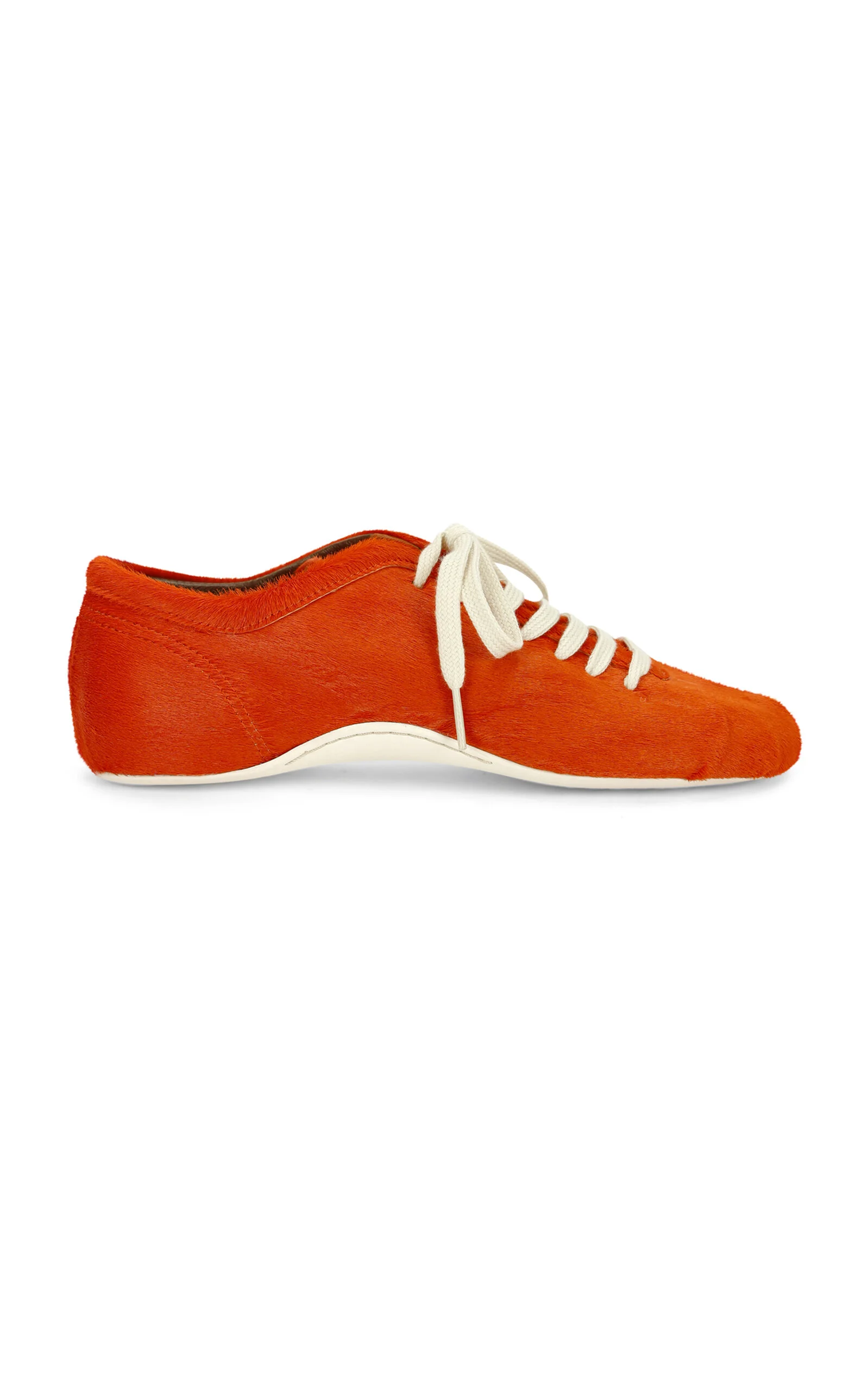 Arched Lace-Up Leather Flats - 1