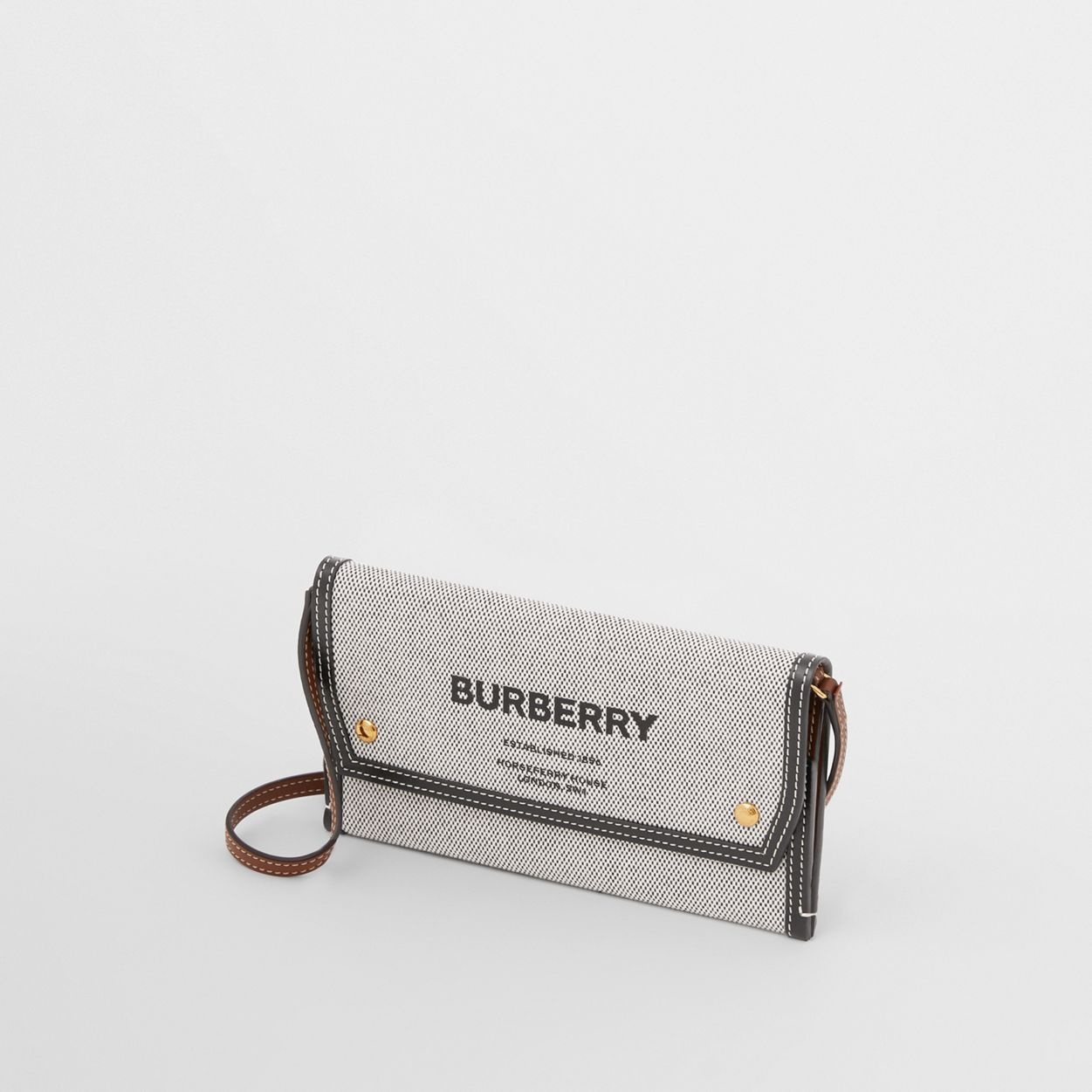 Horseferry Print Canvas Phone Case with Strap - 4