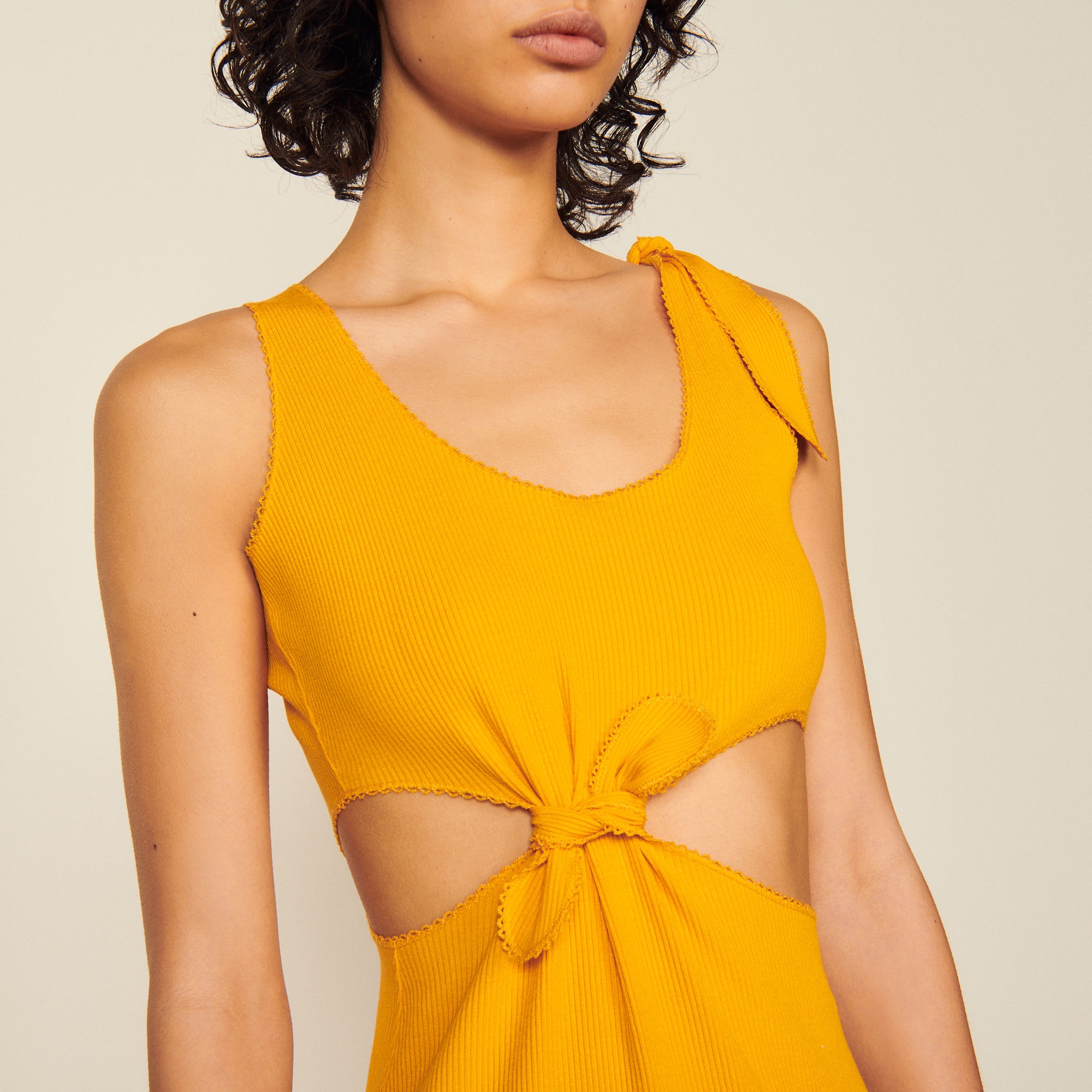 Midi dress with openwork on the sides - 5