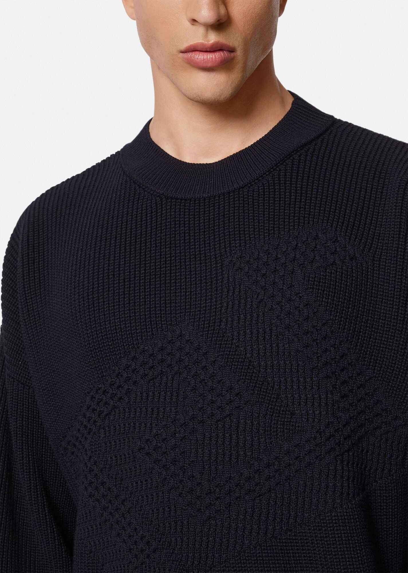 La Greca Pattern Wool Sweater - 5