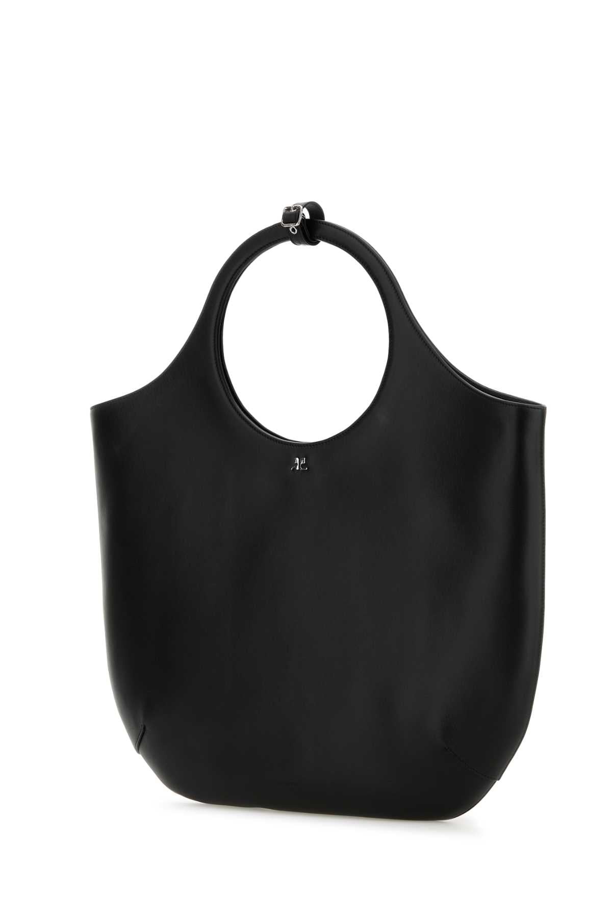 Courreges Women Black Leather Large Holy Handbag - 2