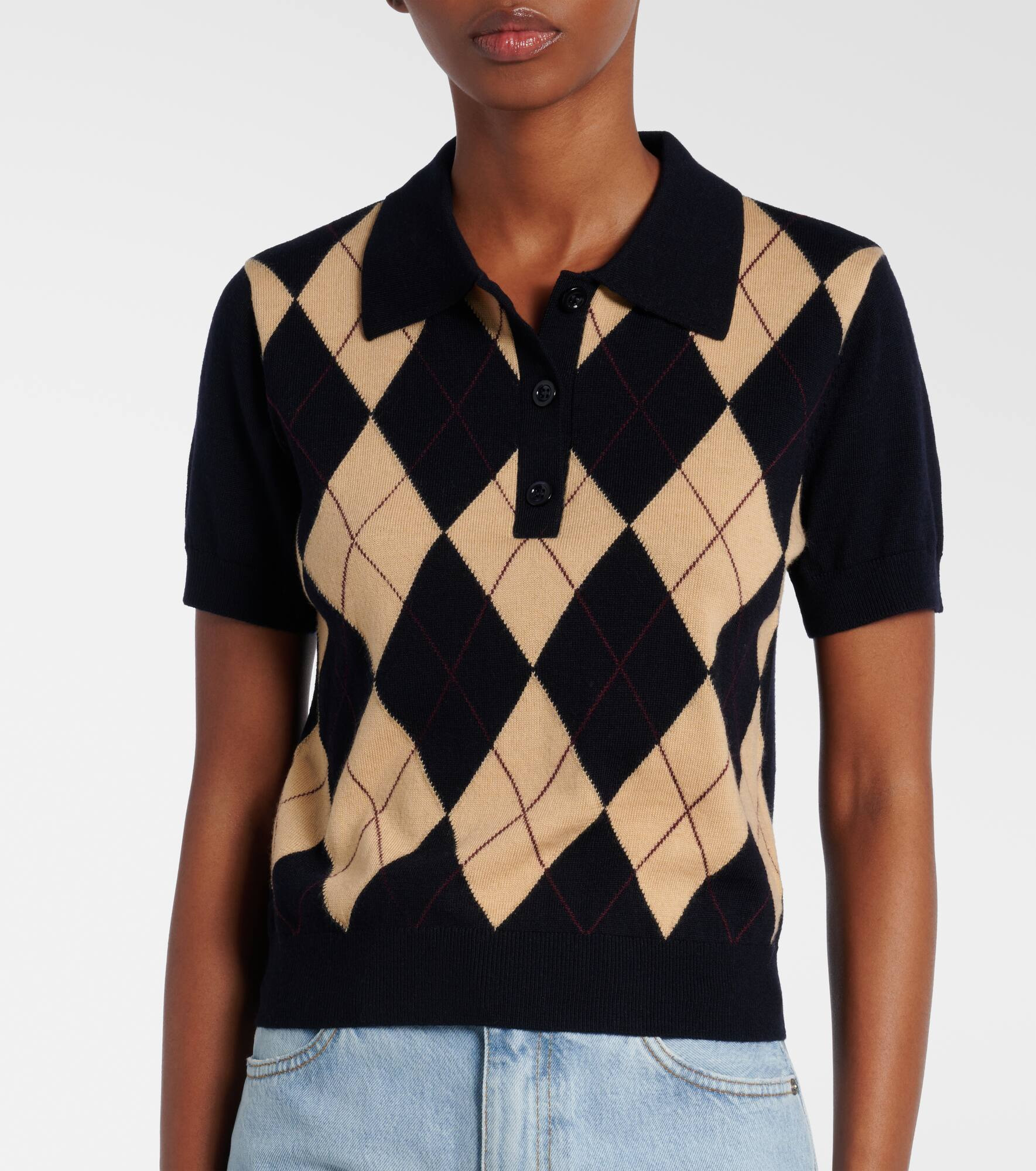 Argyle wool polo shirt - 6
