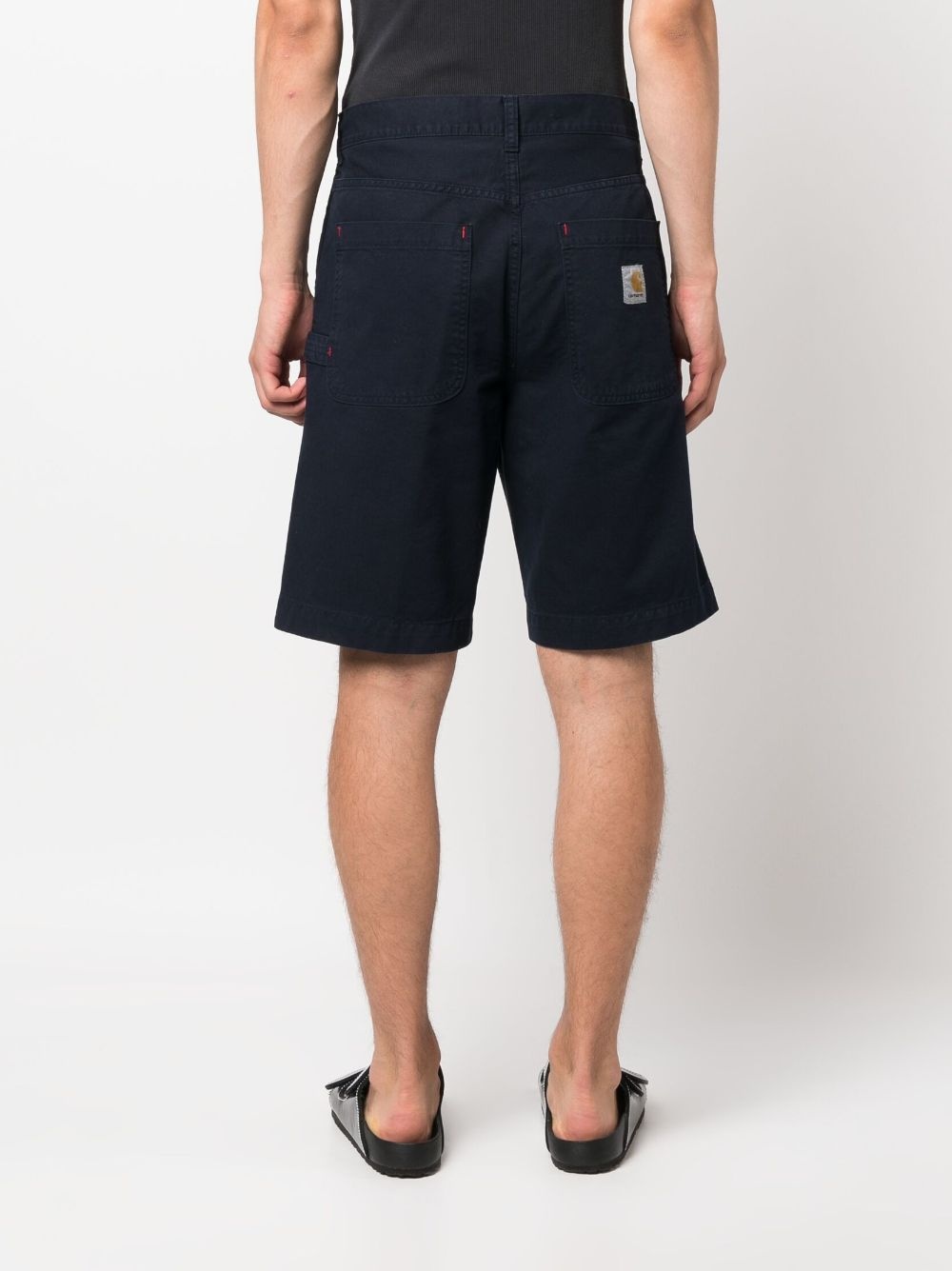 wide-leg cotton shorts - 4