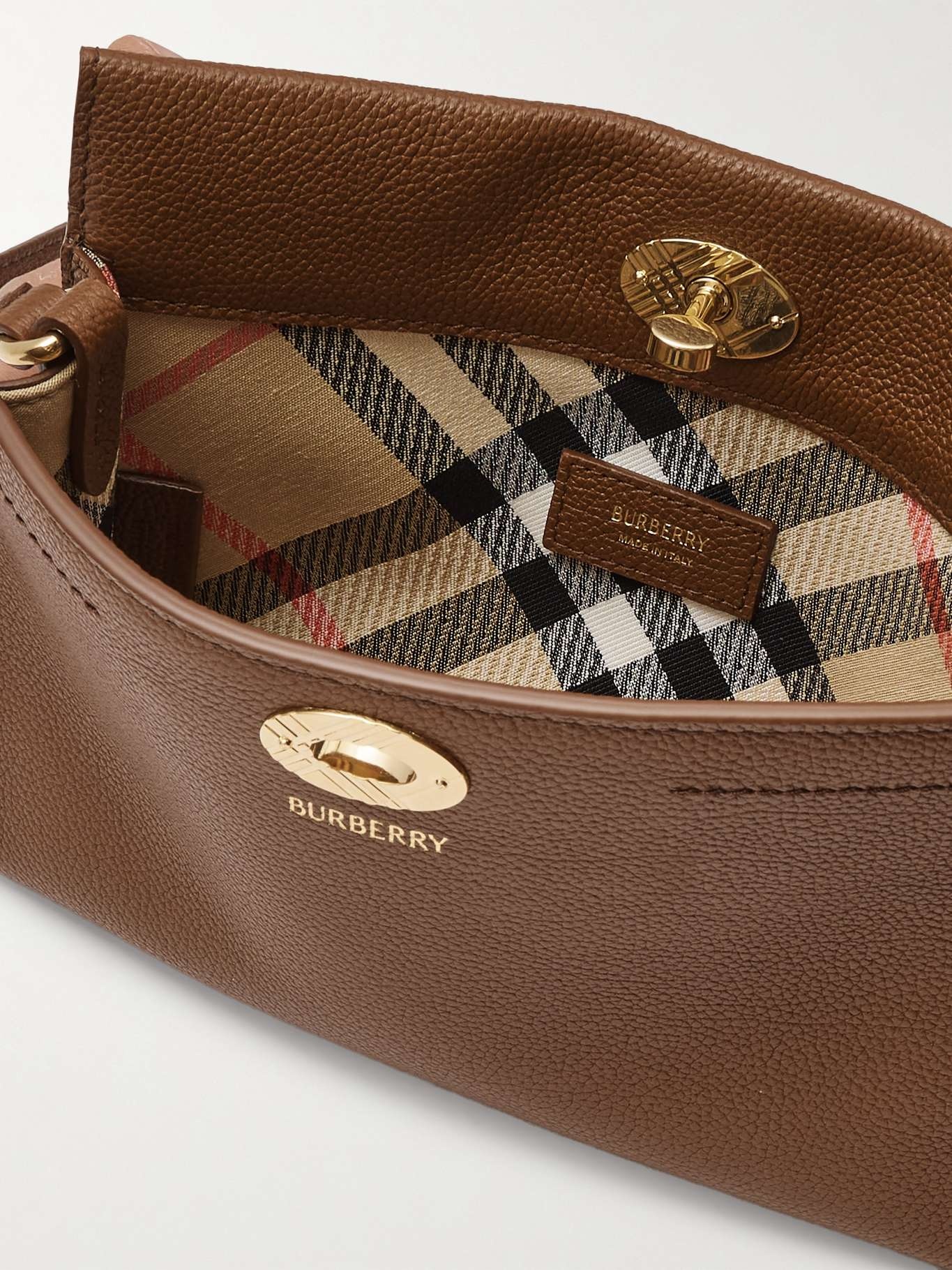 Textured-leather shoulder bag Brown - 5