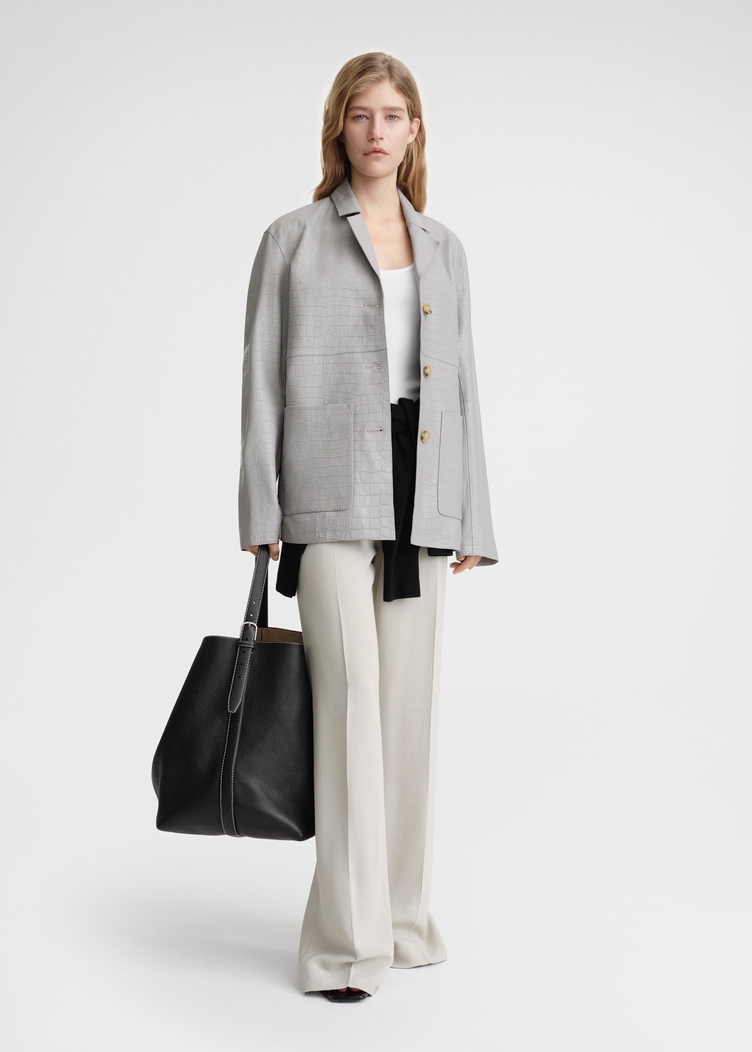 Belted tote black grain - 2
