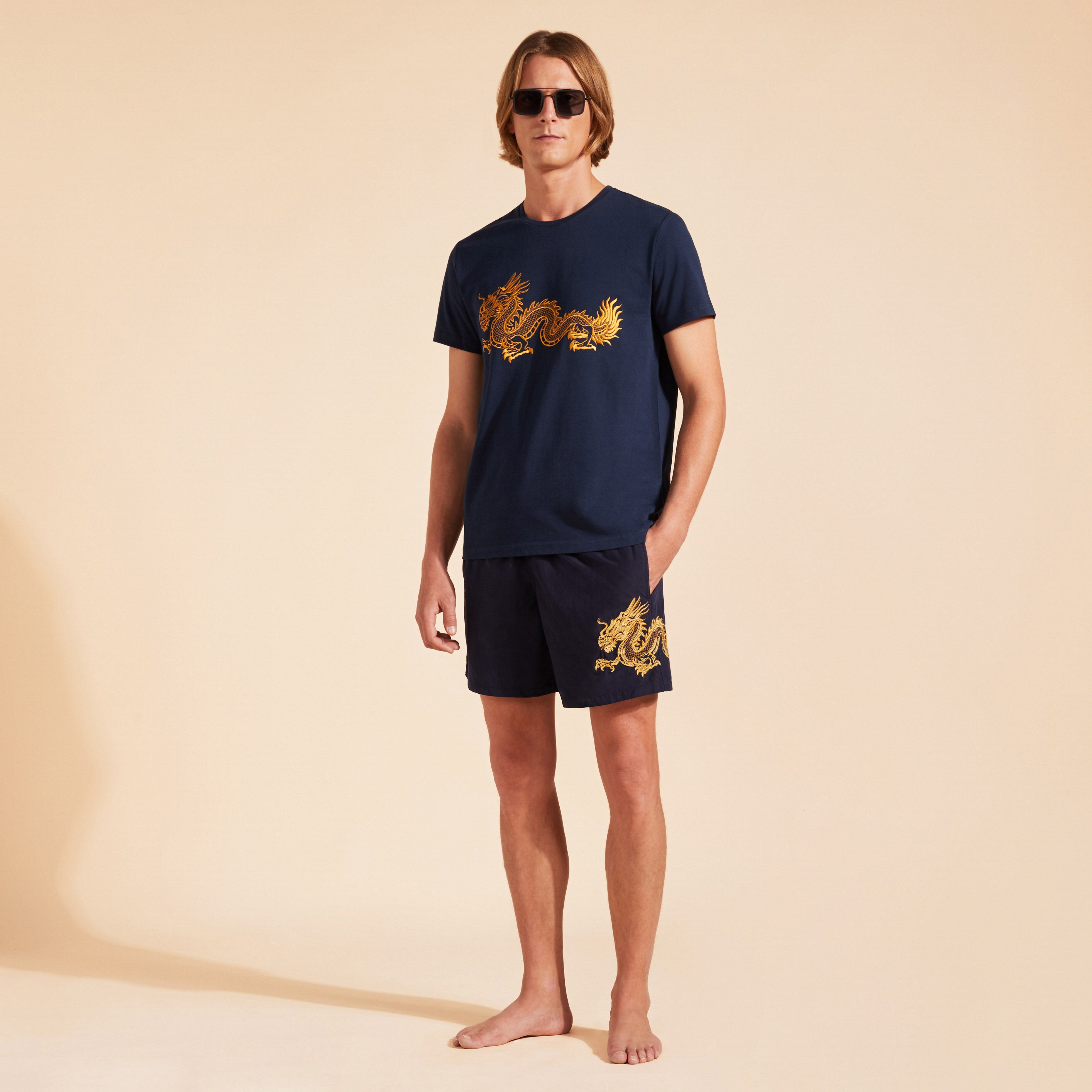 Men Cotton T-Shirt Embroidered The year of the Dragon - 5
