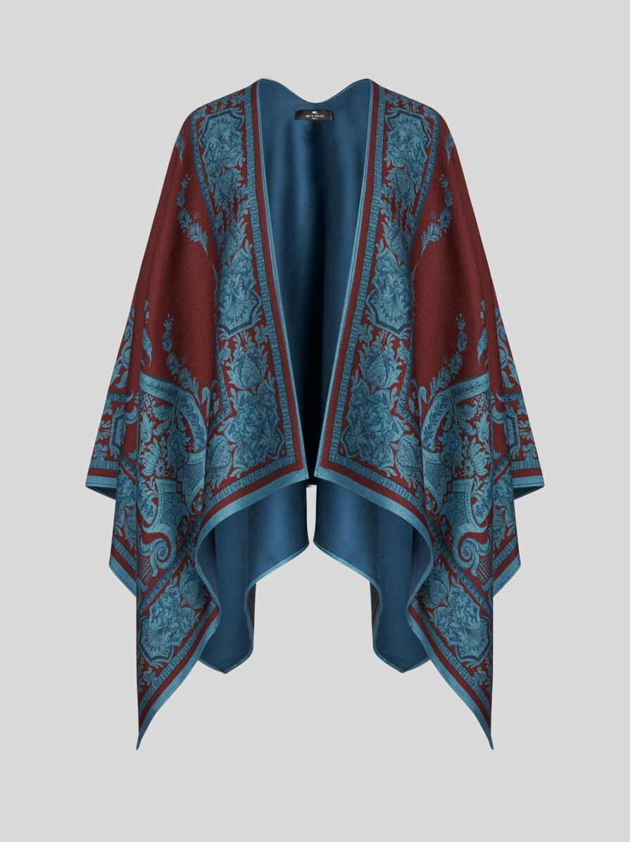 WOOL CAPE WITH PRINT - 1