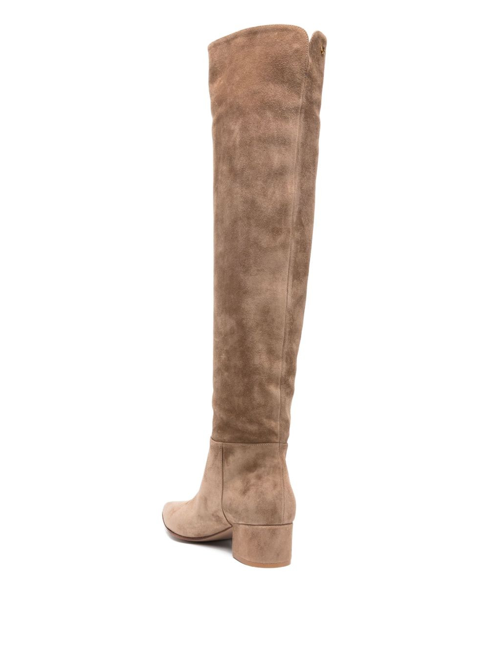 40mm leather pointed-toe knee-high boots - 3