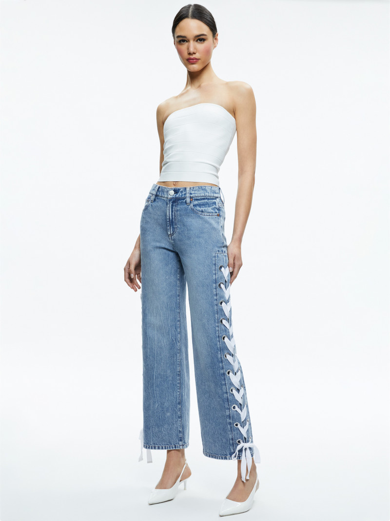 REITA MID RISE JEAN WITH TIE SIDE SEAM 6