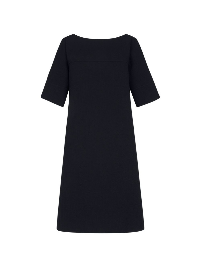 tie-detailed wool-blend shift dress 1