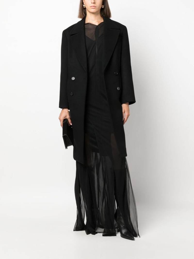SAINT LAURENT shoulder-pad double-breasted coat outlook