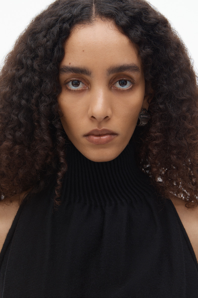 Ruched Turtleneck Halter Dress 4