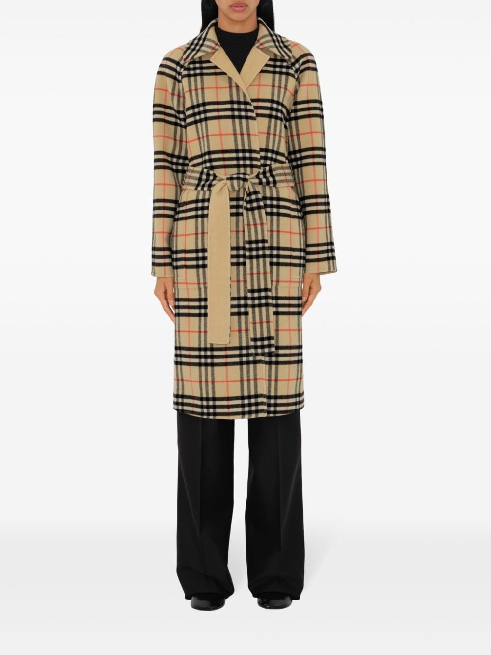 Check wool reversible coat - 5