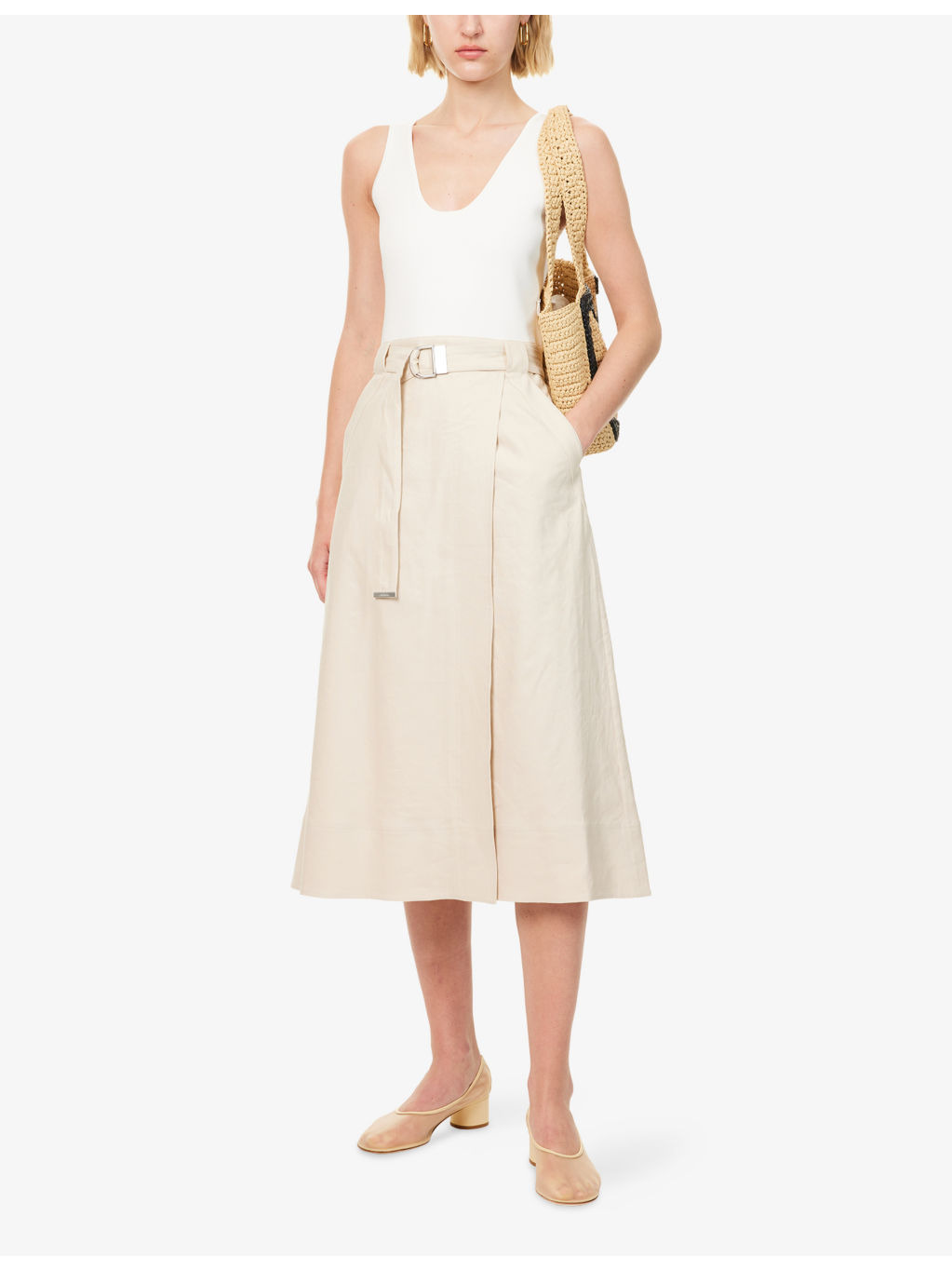 Camden Wrap-Front Stretch-Linen Blend Midi Dress - 2