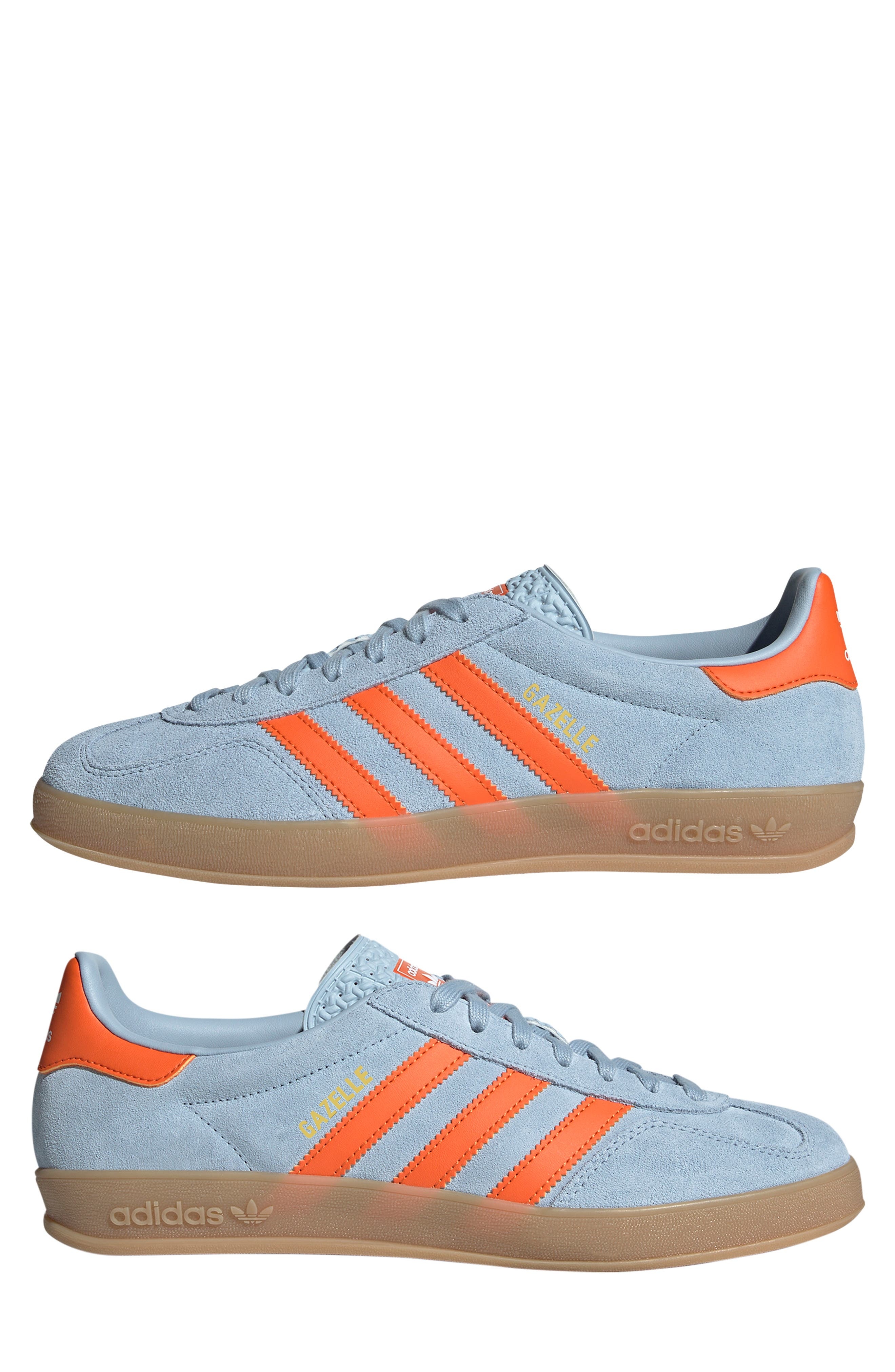 adidas Gazelle Indoor Sneaker in Wonder Blue/Orange/White at Nordstrom - 9