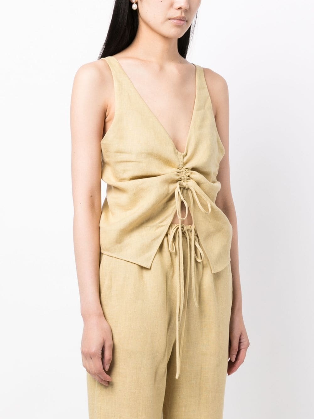 linen drawstring top - 3