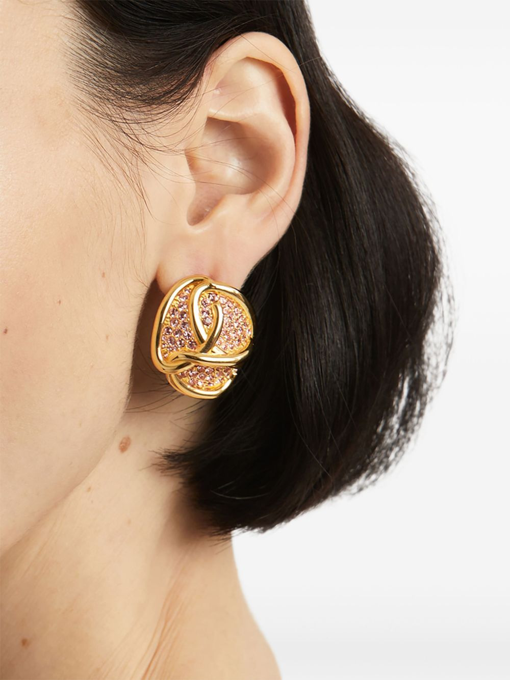 knot gemstone-embellished earrings - 2