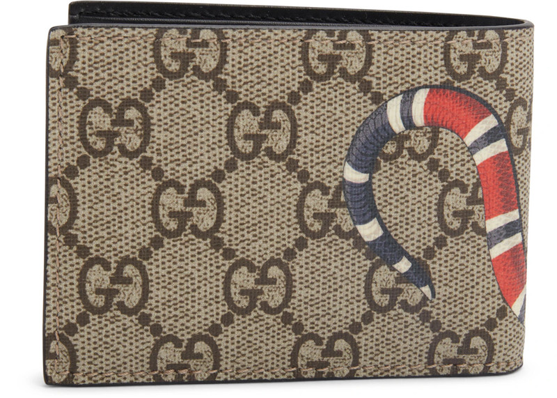 GUCCI Gucci Bifold Wallet GG Supreme Kingsnake (4 Card Slots) Beige outlook