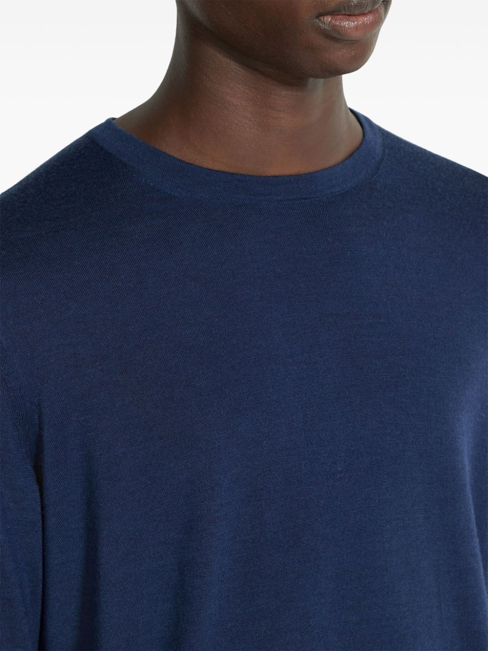fine-knit crew-neck jumper - 4