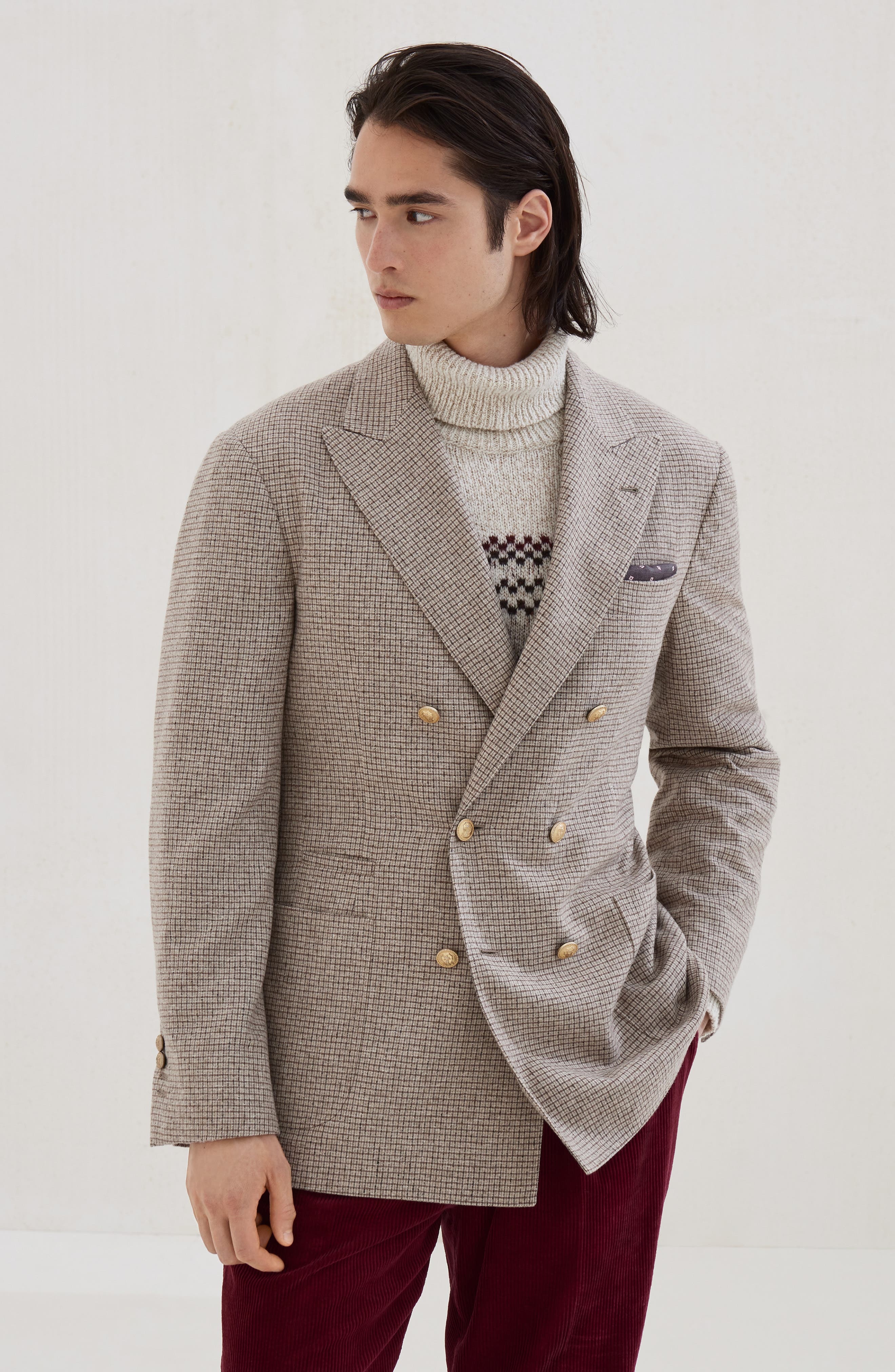 Brunello Cucinelli Flannel blazer in Bark at Nordstrom - 2