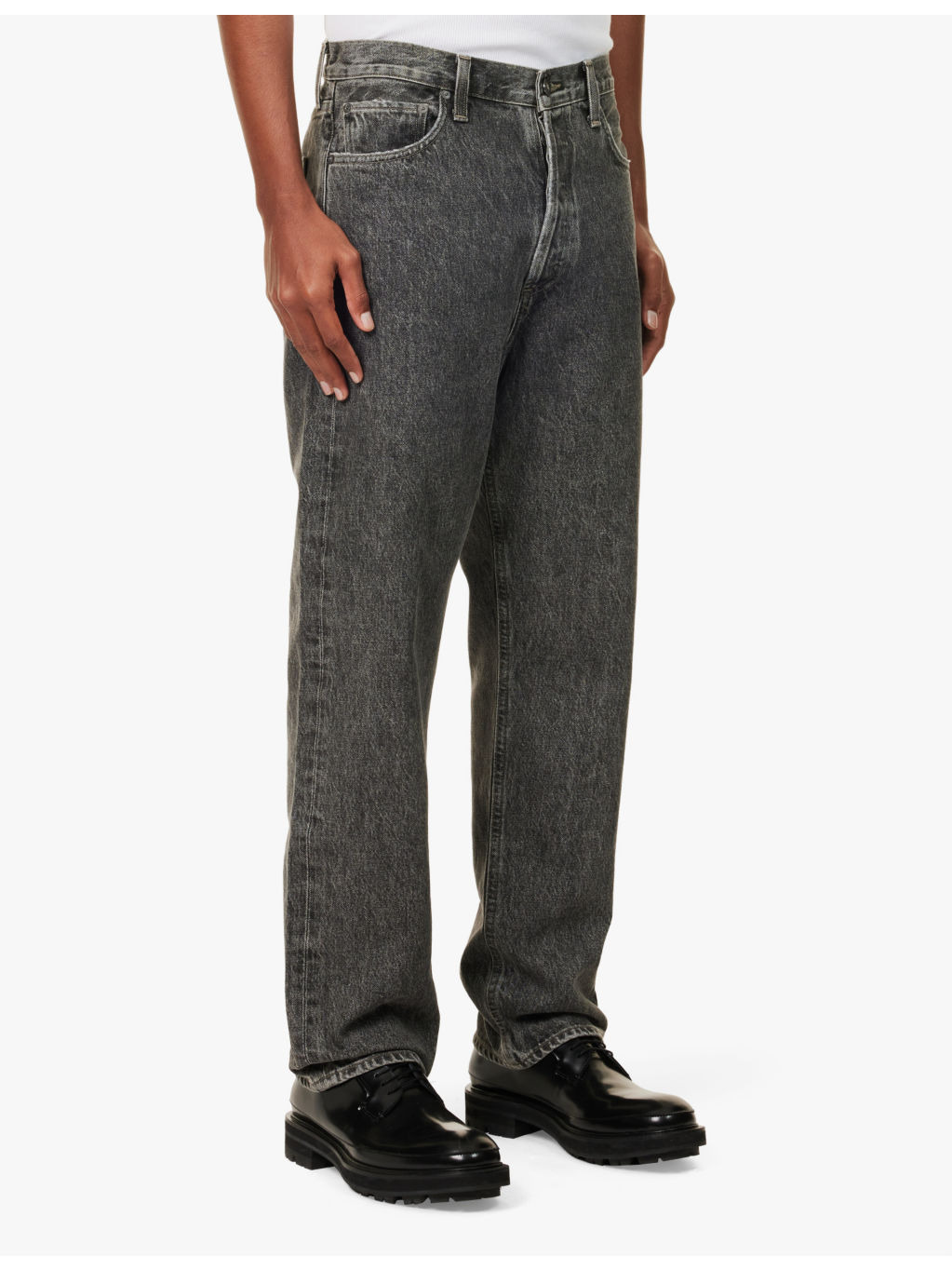 90's faded-wash straight-leg recycled-denim jeans - 3