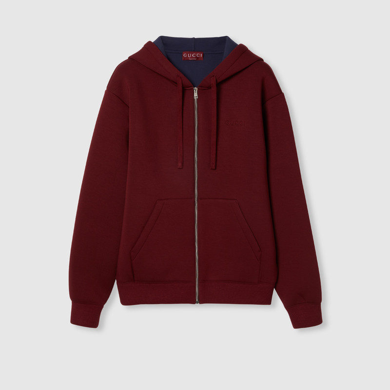 Double cotton viscose jersey zip jacket 1