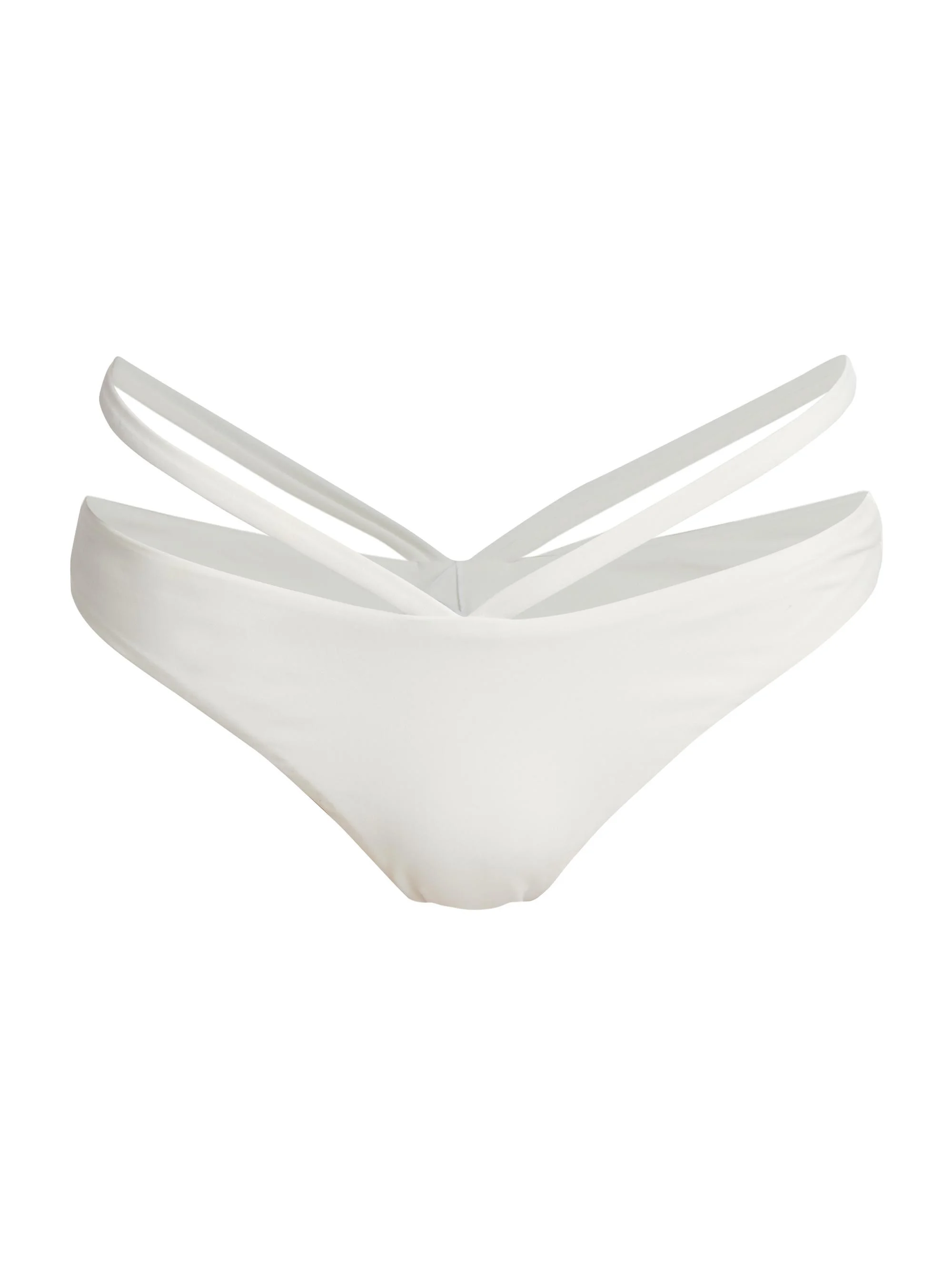 Women's Emmalynn Strappy Bikini Bottoms - White - 1