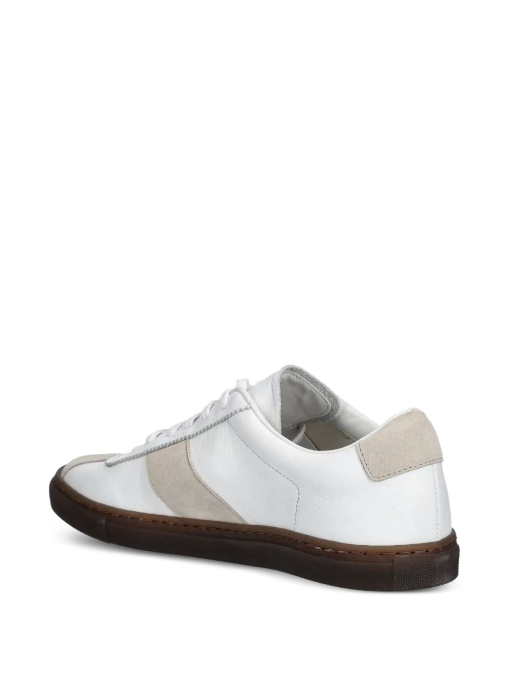 panelled leather sneakers - 3