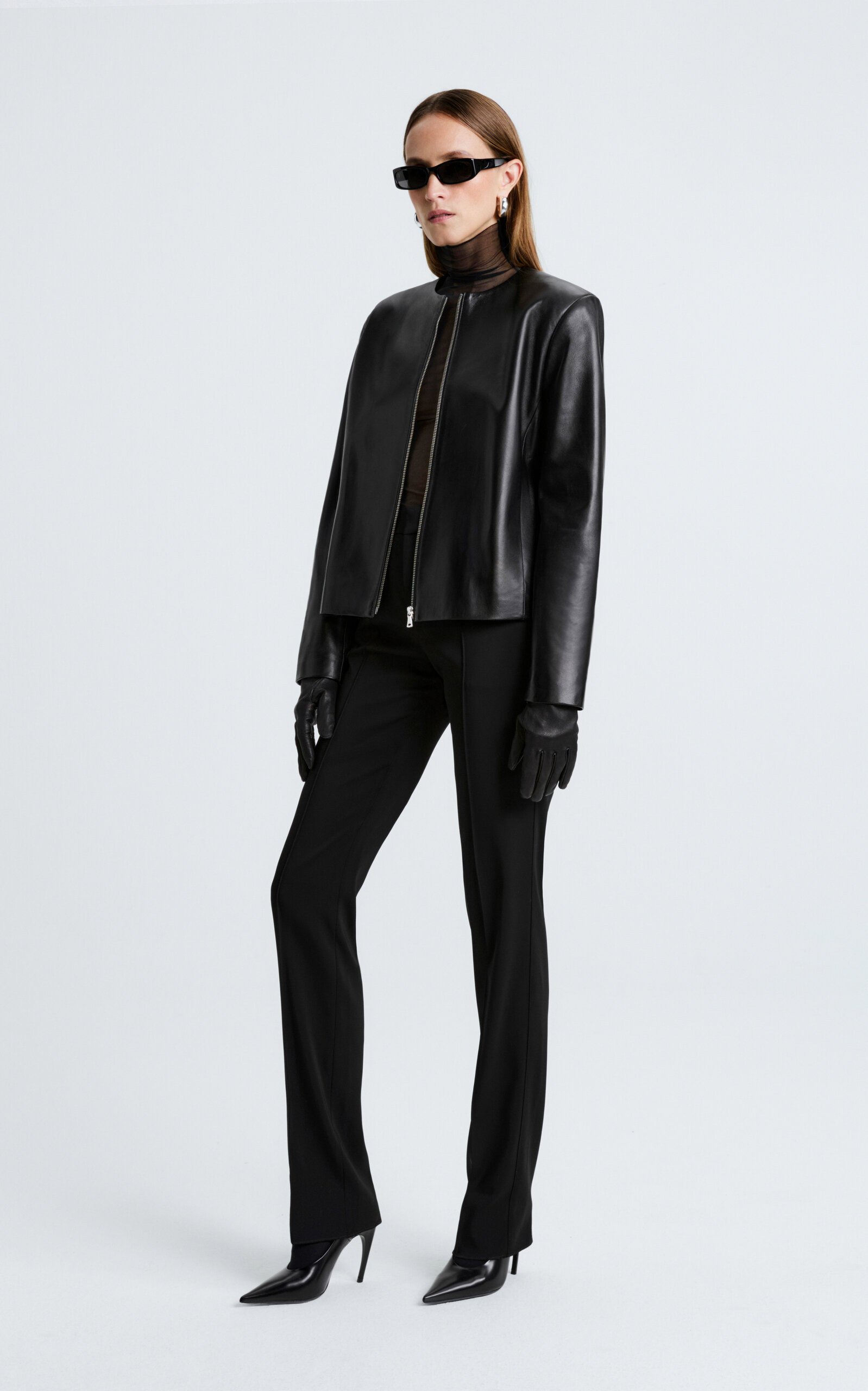 Layla Shawl Collar Lambskin Jacket black - 4