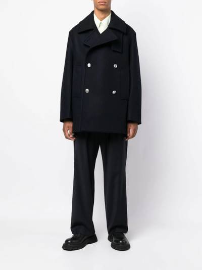 Jil Sander notched-colar double-breasted coat outlook