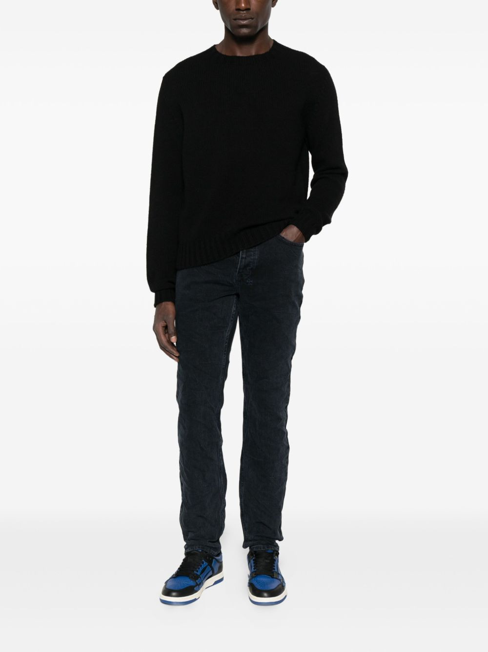 five-pockets cotton jeans - 2