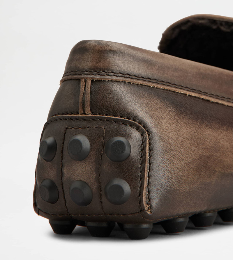 GOMMINO BUBBLE LOAFERS IN LEATHER - BROWN 5