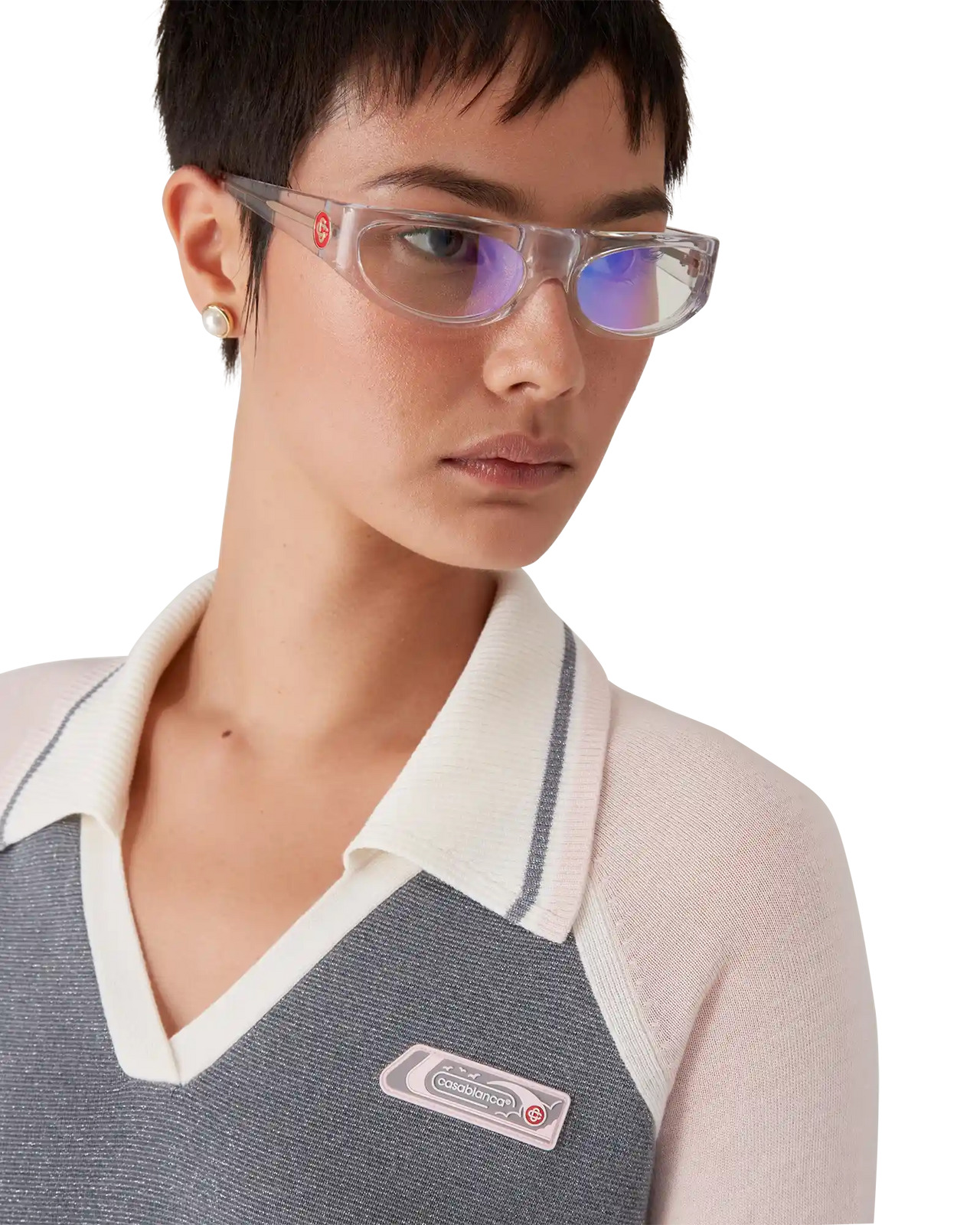 Merino Tennis Long Sleeve Polo | Casablanca Paris - 5