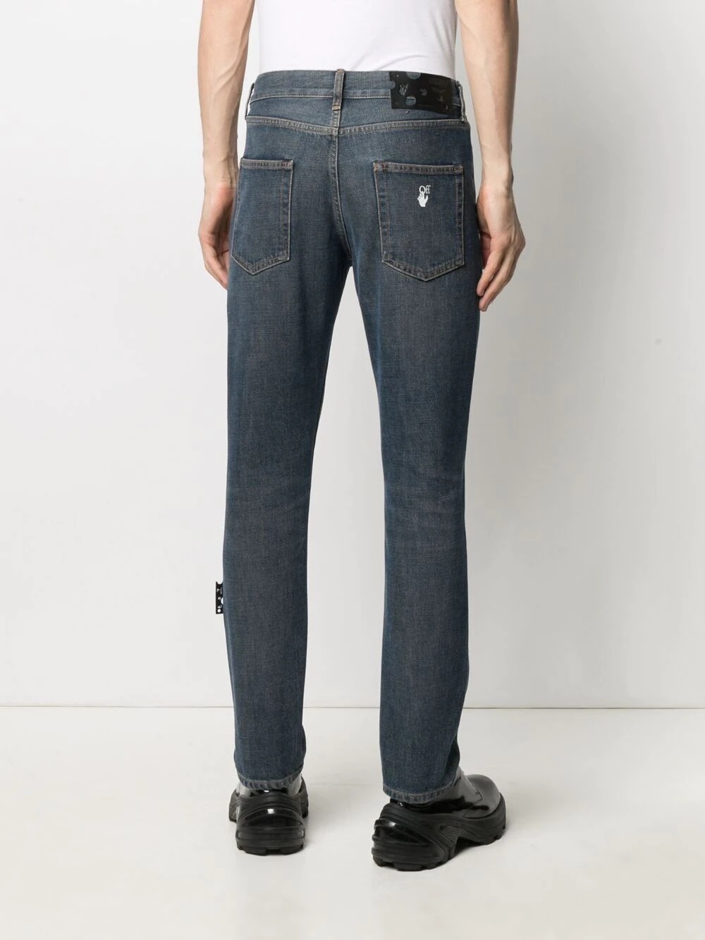 logo-print slim-cut jeans - 4