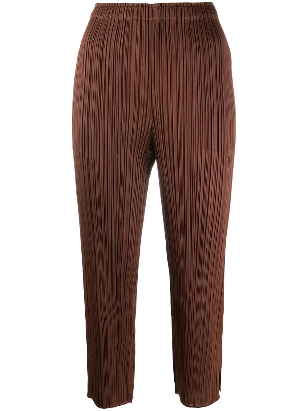 cropped pleated trousers - 1