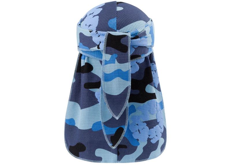 DENIM TEARS Denim Tears Cotton Wreath Durag Blue Camo outlook