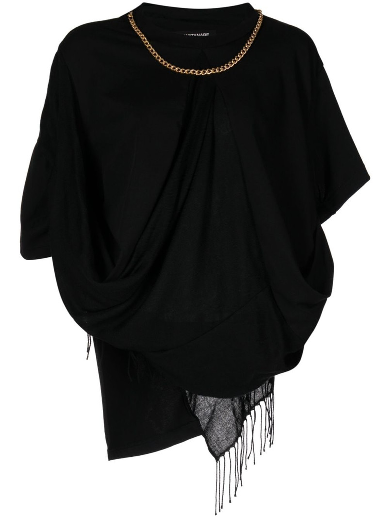 fringe-detail draped top 1
