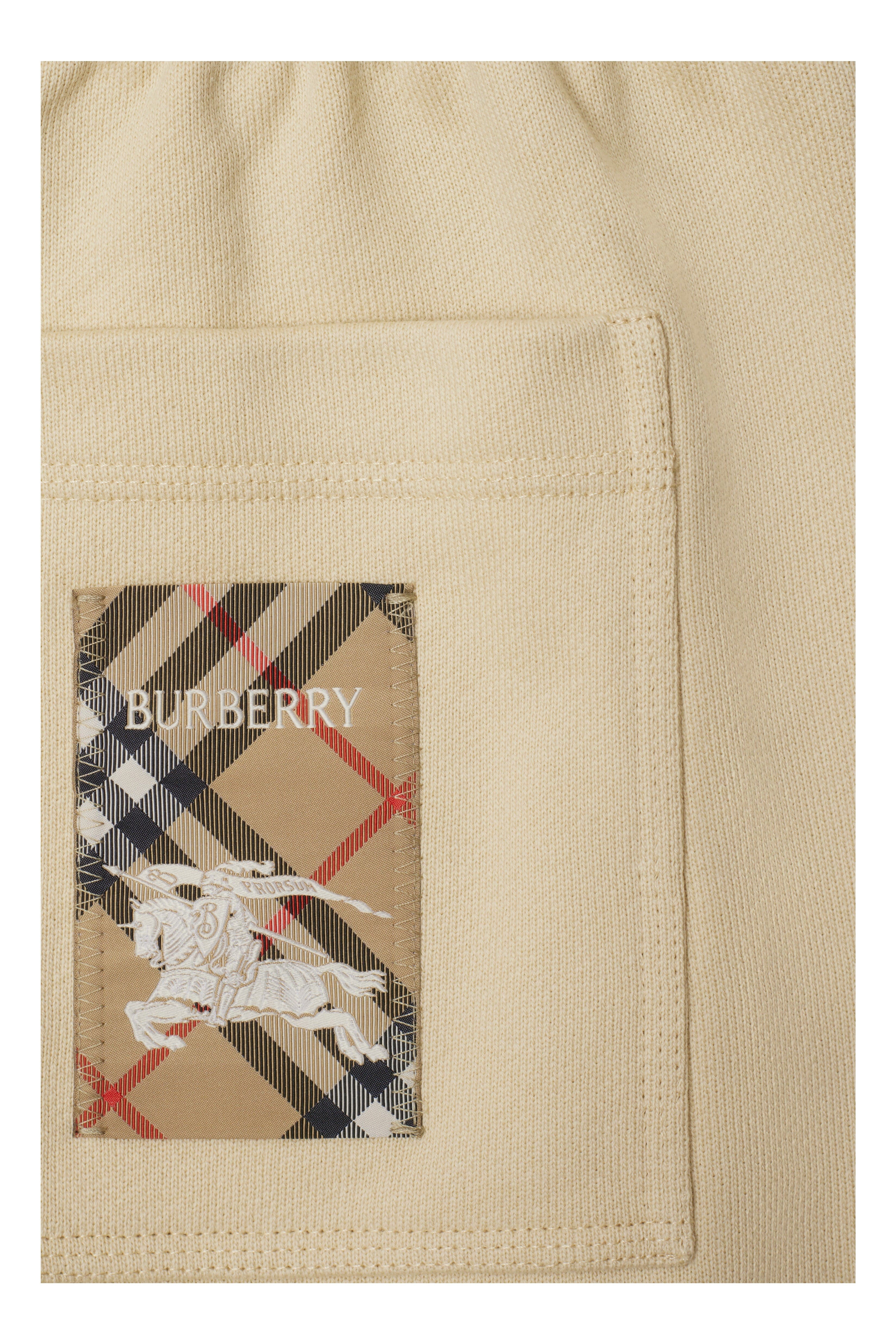 burberry Check Label Cotton Shorts in Nutmeg at Nordstrom - 2
