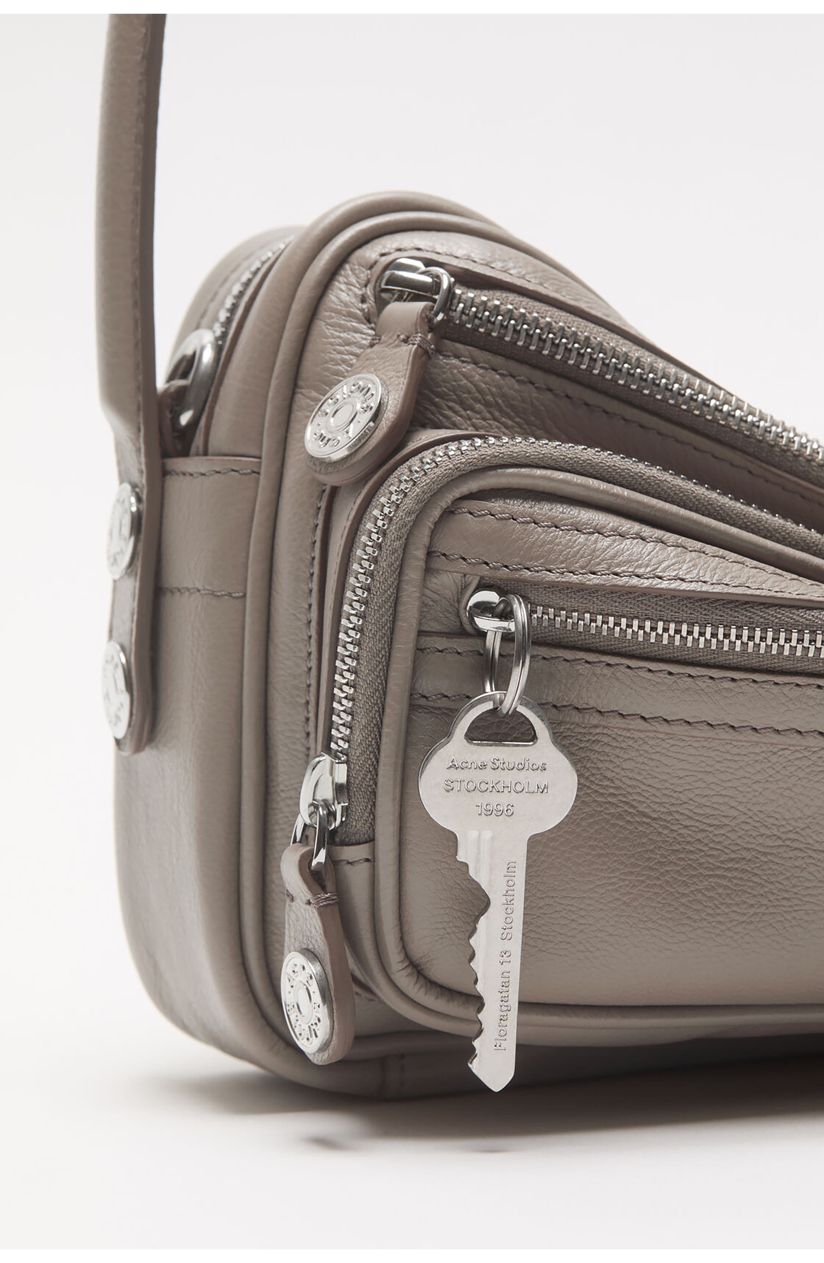 Acne Studios Small Camero Leather Shoulder Bag in Taupe Beige at Nordstrom - 5
